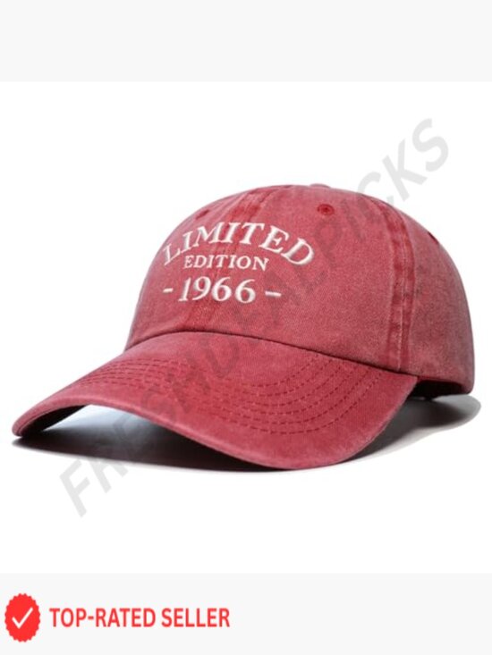 60th Birthday Baseball Cap Adjustable Washed Cotton Embroidered Hat Vintage main image 5